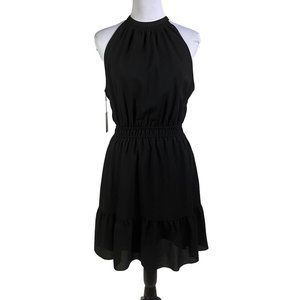 NWT Aritzia Wilfred Black Effet Mini Dress Halter Sleeveless Keyhole Back Medium